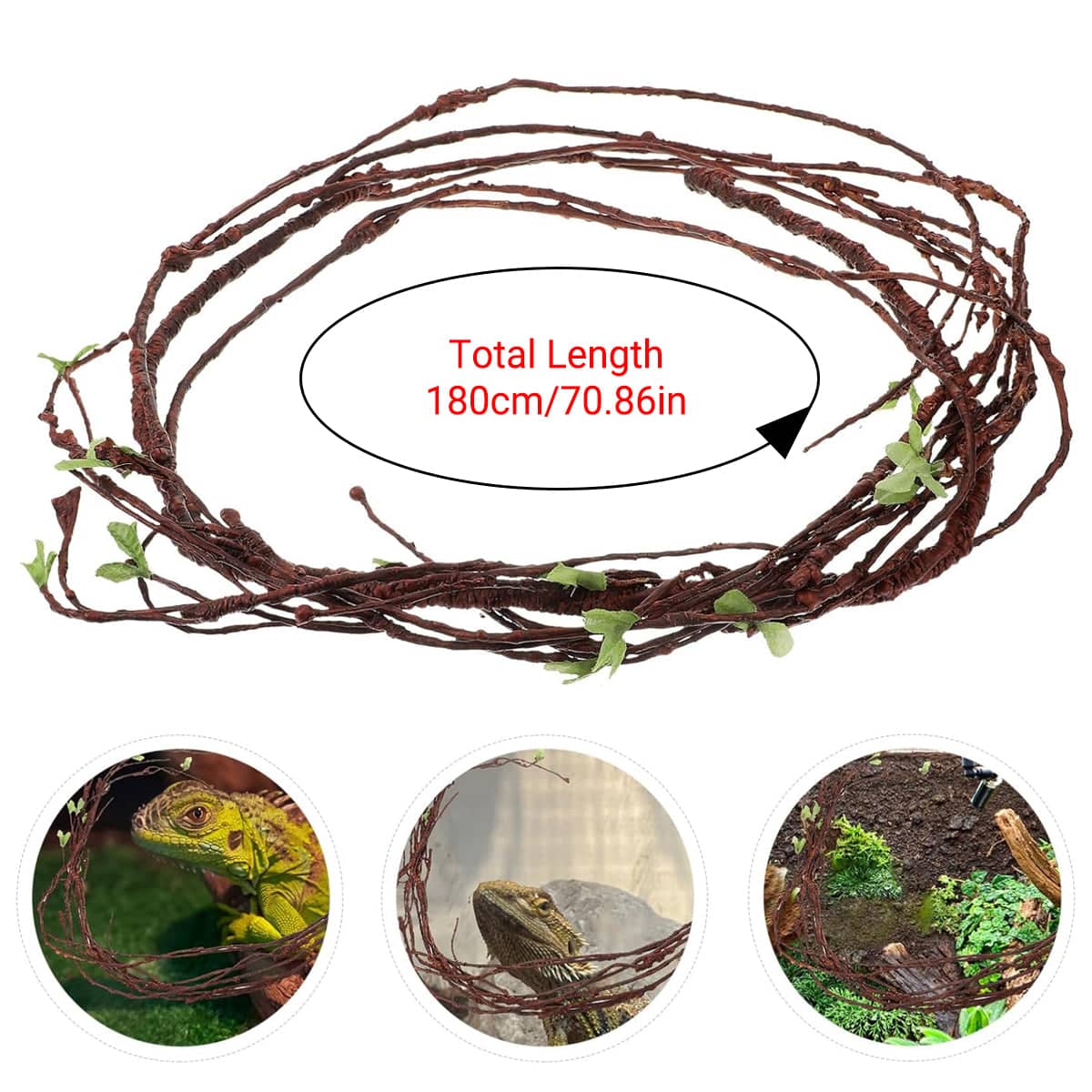 Artificial Rainforest Plant Vine 180 cm Landscaping Decor for Reptile Habitats and Gardens - view 3