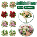 Artificial Rose Bouquets for Home Decoration, Set of 2 - White - view 2