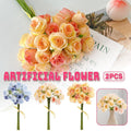 Artificial Rose Bouquets for Home and Weddings - Peach Orange, Pack of 2 - view 2