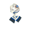 Artificial Silk Square Scarf 58 x 58 cm - Cream and Blue Nautical Print