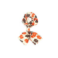 Artificial Silk Square Scarf 58 x 58 cm - Cream Leaf Print with Orange and Brown