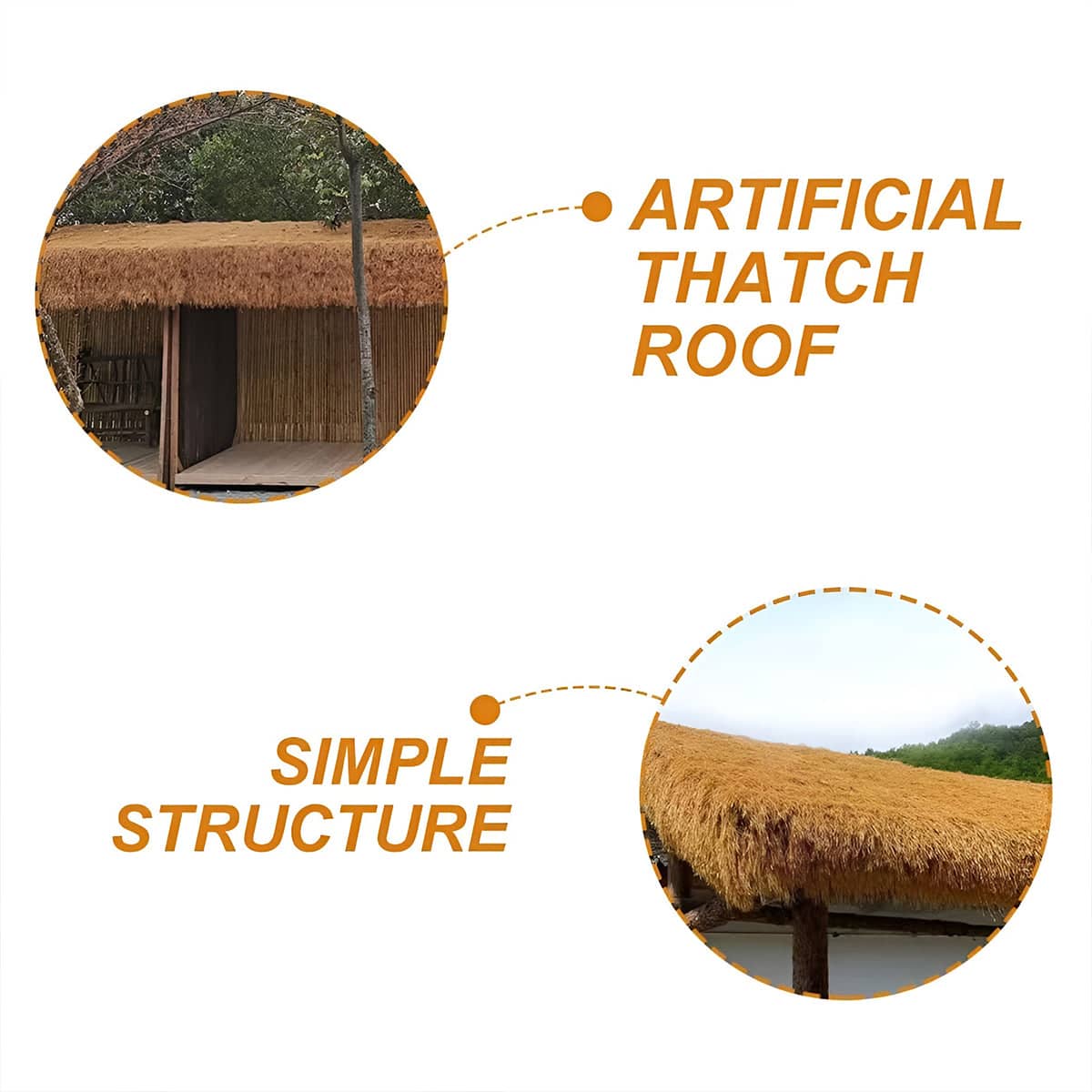 Artificial Thatch Roofing Simulation Straw for Garden Sheds Gazebos Cabins - view 4