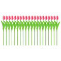 Artificial Tulips with Flexible Stems, 33 cm, Pack of 20 - Pink