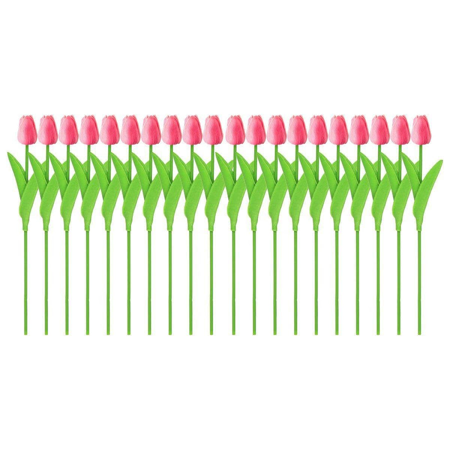 Artificial Tulips with Flexible Stems, 33 cm, Pack of 20 - Pink