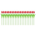 Artificial Tulips with Flexible Stems, 33 cm, Pack of 20 - Red