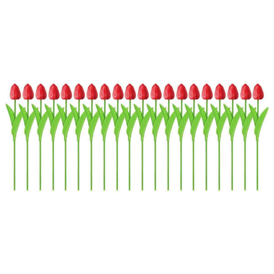 Artificial Tulips with Flexible Stems, 33 cm, Pack of 20 - Red