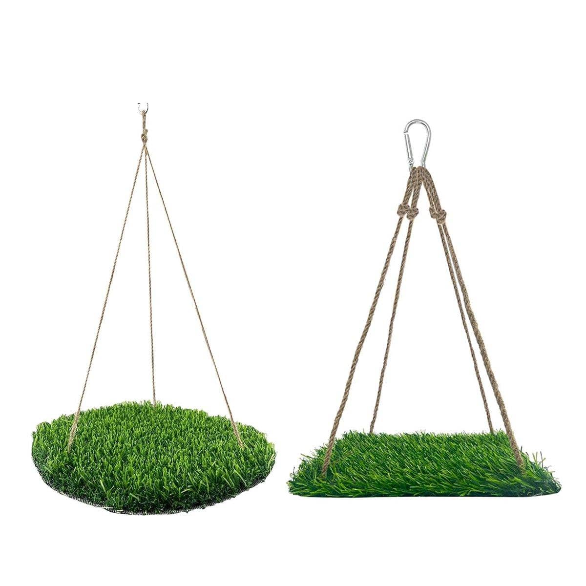 Artificial Turf Hanging Hammock Swing for Small Pets and Birds - Round - view 3