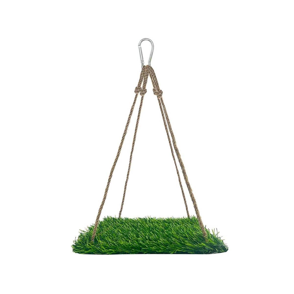 Artificial Turf Hanging Hammock Swing for Small Pets and Birds - Square