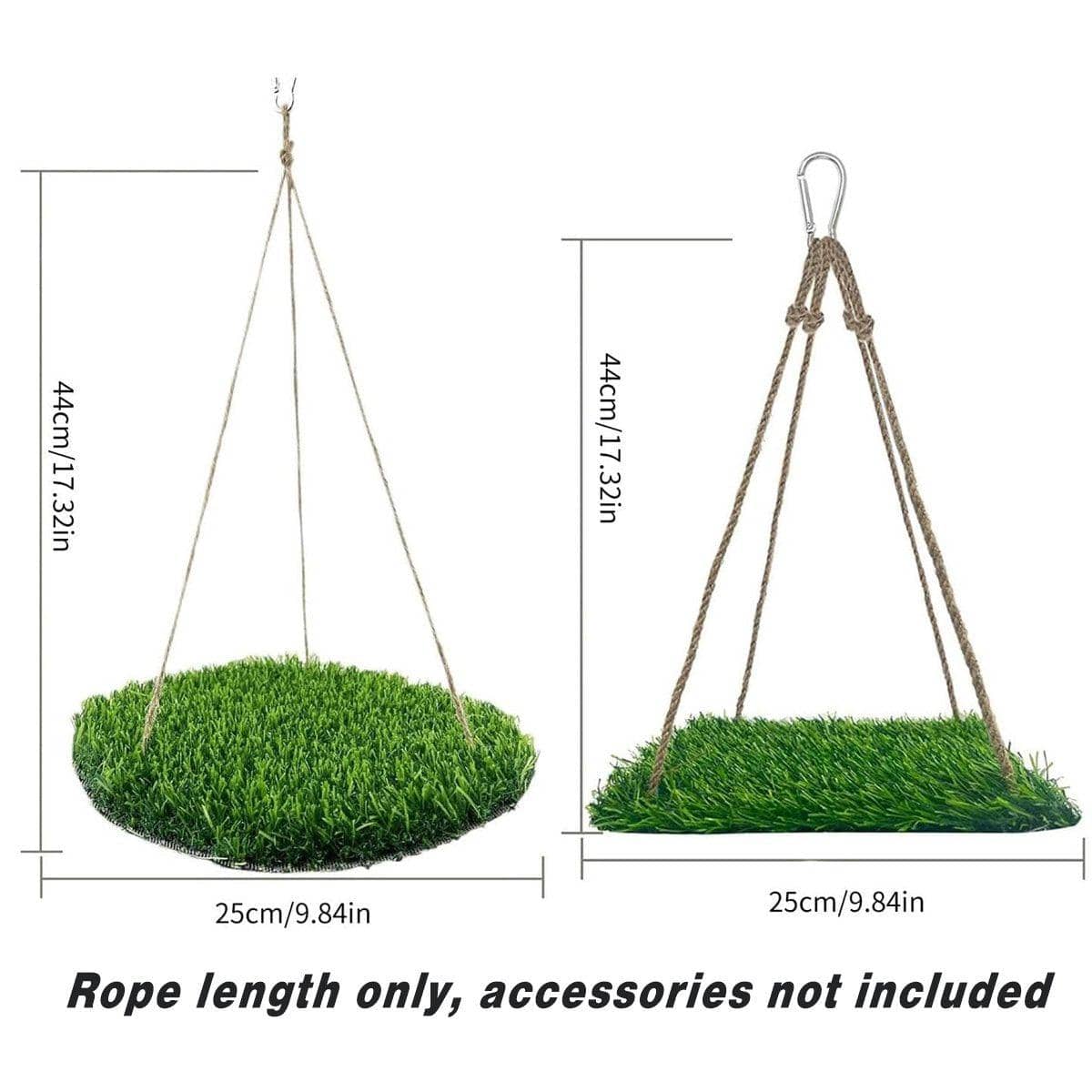 Artificial Turf Hanging Hammock Swing for Small Pets and Birds - Square - view 4
