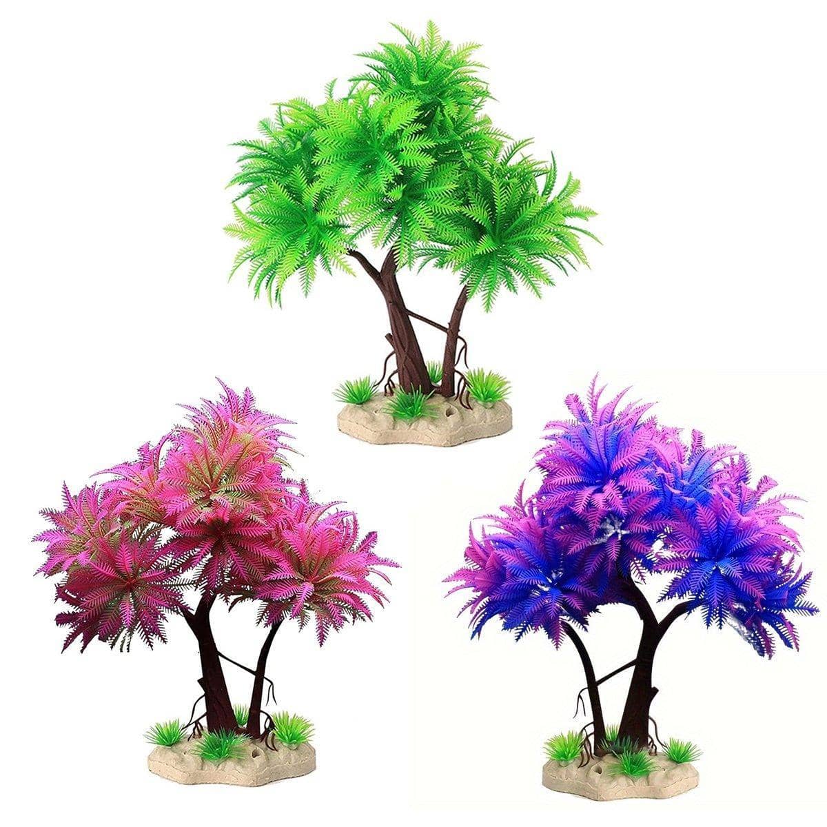 Artificial Water Grass Bonsai Aquarium Ornament - Green - view 3