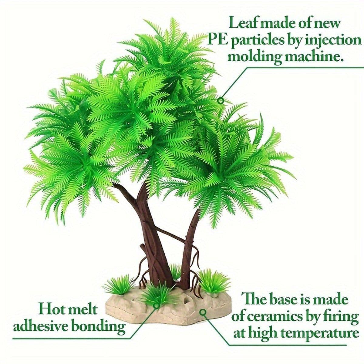 Artificial Water Grass Bonsai Aquarium Ornament - Magenta - view 5