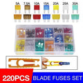 Assorted Mini and Standard Blade Fuse Kit - 220 Pieces with Box