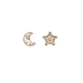 Asymmetric Star and Moon Earrings for Girls - Micro-Inlaid Crystal Jewellery - view 2