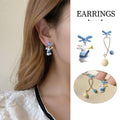 Asymmetrical Bunny Charm Earrings with Dangling Drop for Women