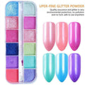 Aurora Chrome Nail Powder Palette for UV Gel Nails - 12 Shades - view 4
