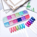 Aurora Chrome Nail Powder Palette for UV Gel Nails - 12 Shades - view 5