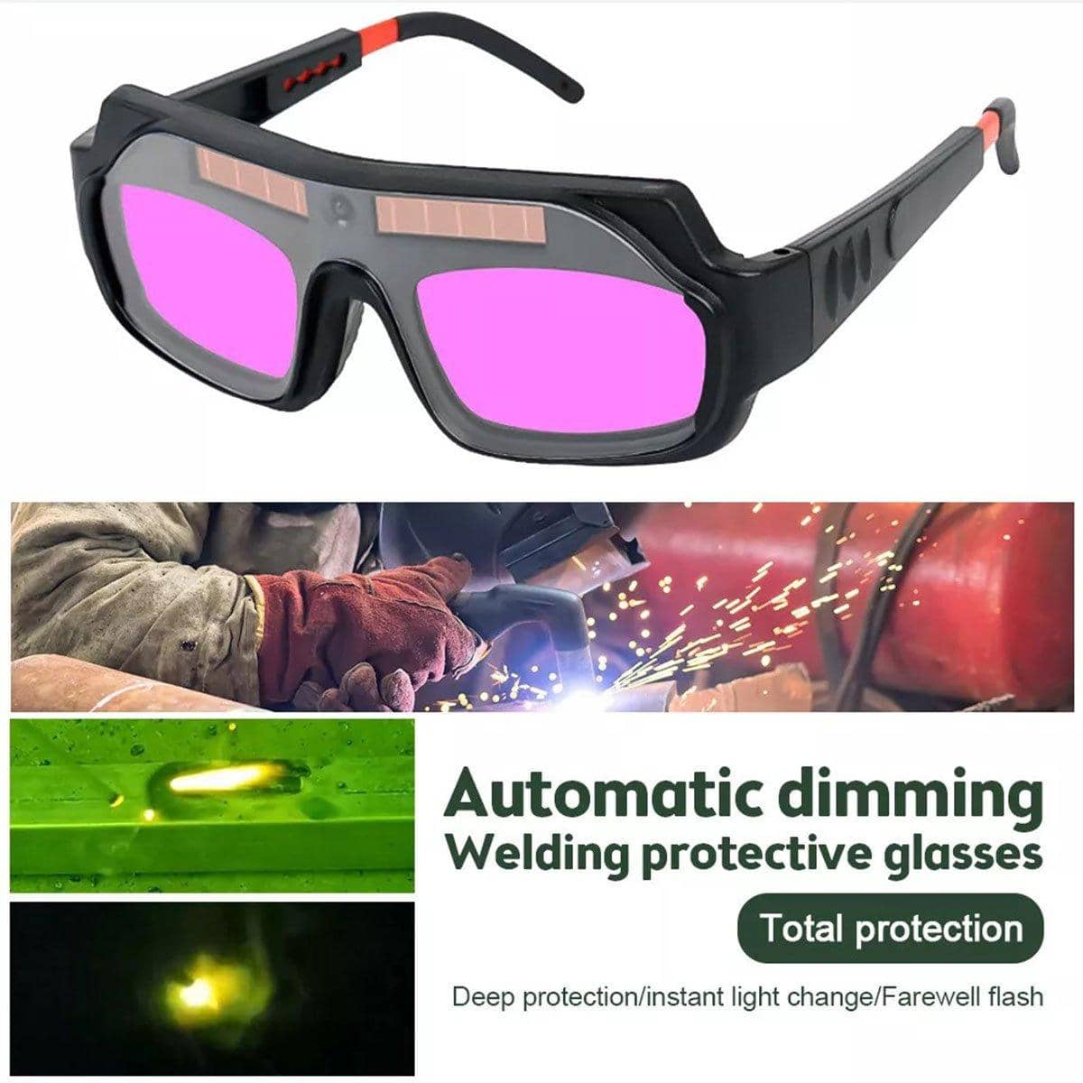 Auto Dimming Welding Glasses Anti Glare Eyewear for UV Protection - view 4