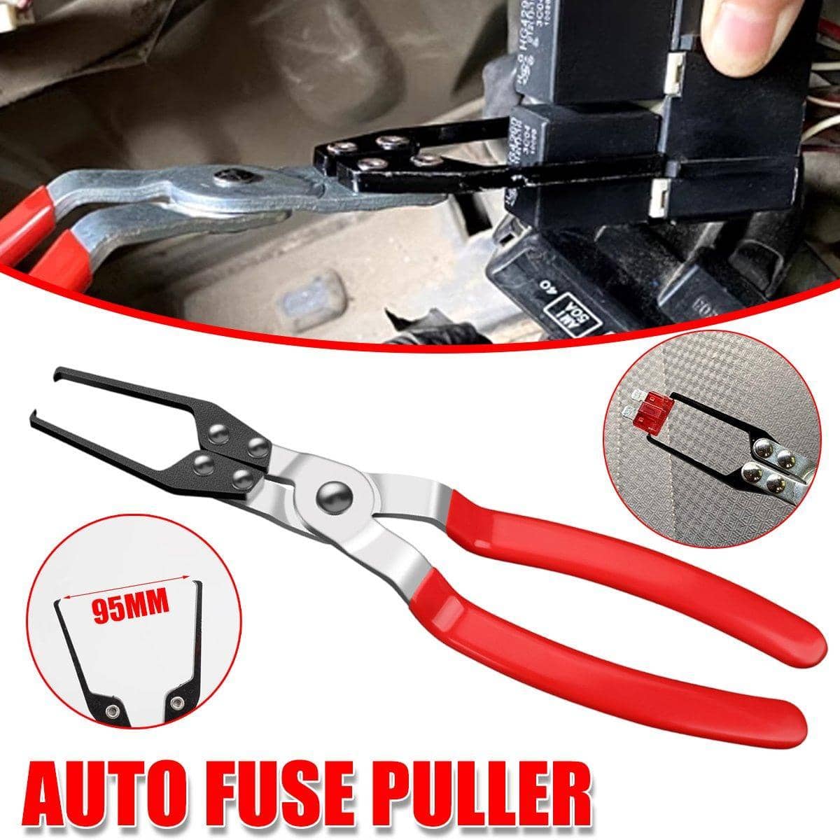 Auto Fuse Puller Relay Pliers for Car Mechanics, Red and Black