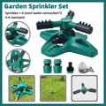 Automatic 360 Degree Rotating Lawn Sprinkler with 12 Nozzles and Hose Connectors