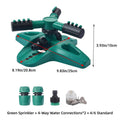 Automatic 360 Degree Rotating Lawn Sprinkler with 12 Nozzles and Hose Connectors - view 3