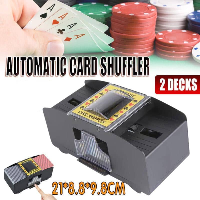 Automatic Card Shuffler for 2 Decks with One-Button Operation