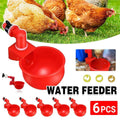 Automatic Chicken Water Cups - Pack of 6, Red
