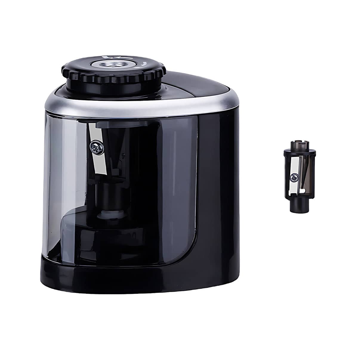 Automatic Electric Pencil Sharpener with 2 Blades - Black