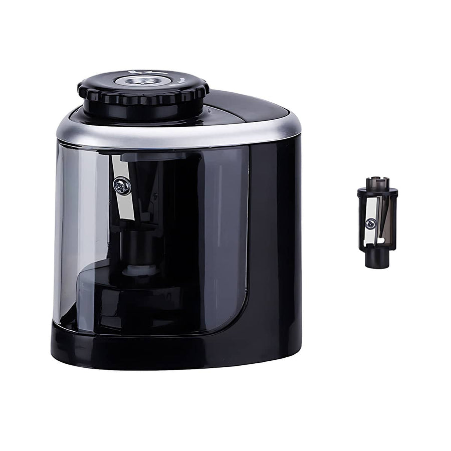 Automatic Electric Pencil Sharpener with 2 Blades - Black