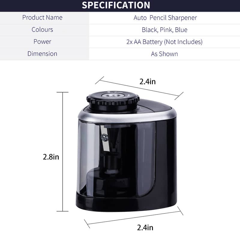 Automatic Electric Pencil Sharpener with 2 Blades - Black - view 4