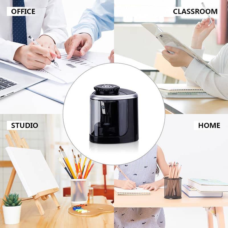Automatic Electric Pencil Sharpener with 2 Blades - Black - view 5