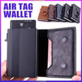 Automatic Faux Leather Card Holder Wallet for AirTag - Black - view 2
