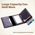 Automatic Faux Leather Card Holder Wallet for AirTag - Navy Blue - view 5