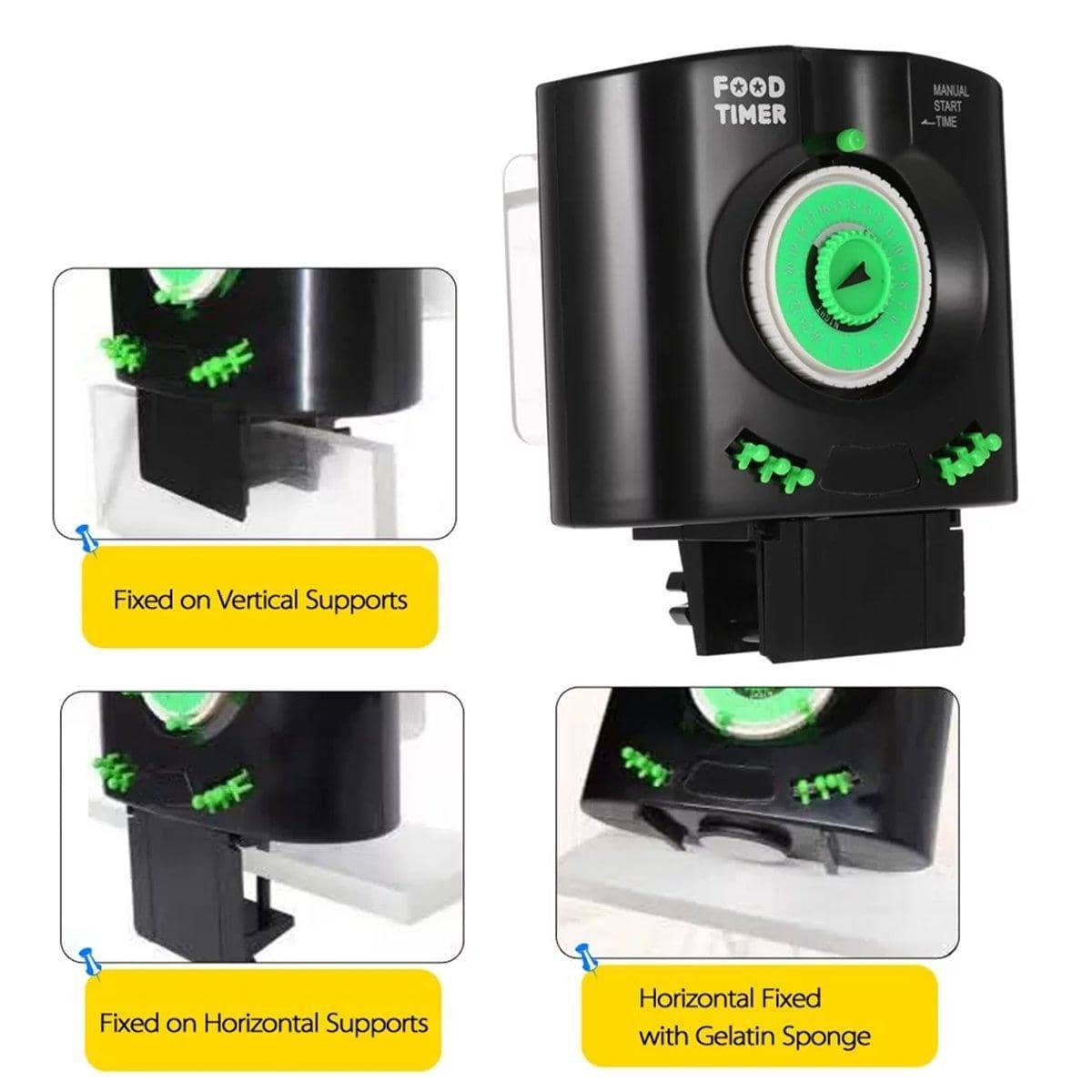 Automatic Fish Feeder for Aquariums with Timer - Black - view 4