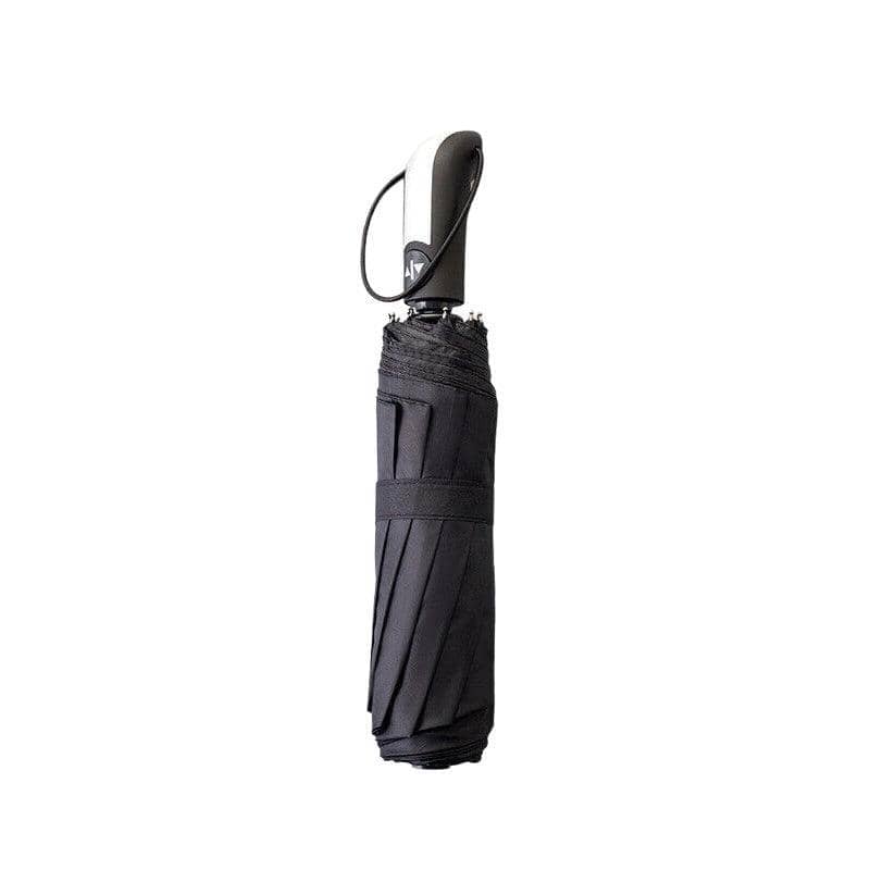 Automatic Folding Umbrella, 10 Rib Windproof - Black