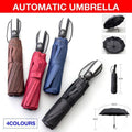 Automatic Folding Umbrella, 10 Rib Windproof - Black - view 2