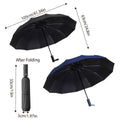 Automatic Folding Umbrella, 12-Rib Windproof Sunshade - Black - view 4