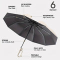 Automatic Folding Umbrella for Sun and Rain - Black - view 5