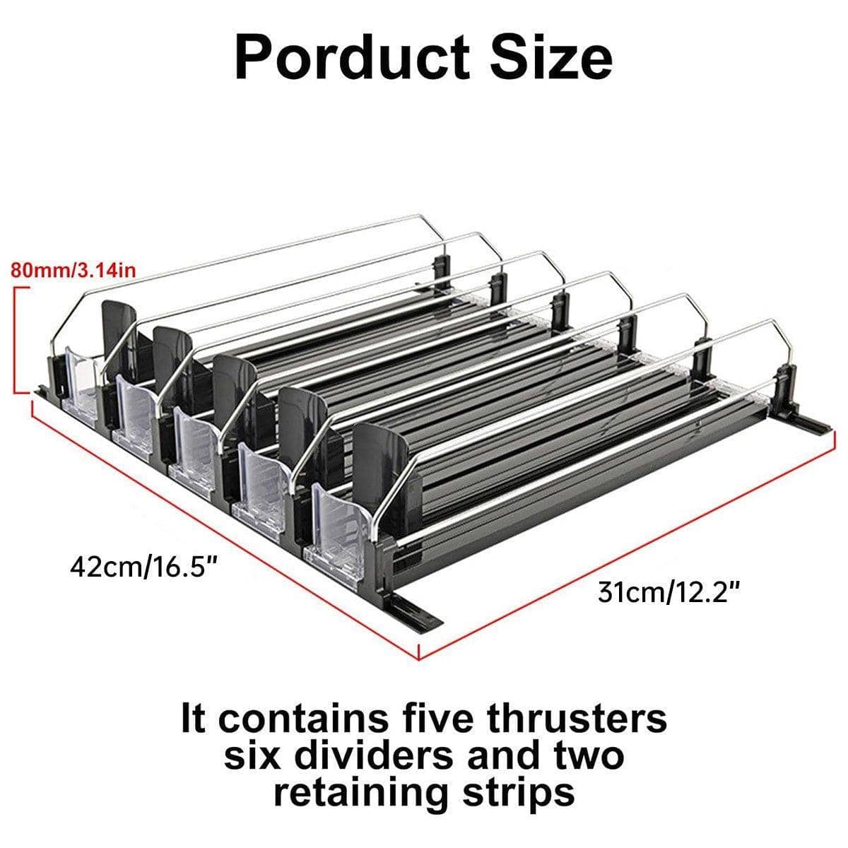 Automatic Fridge Beverage Pusher Organiser, Holds 20 Cans - view 3