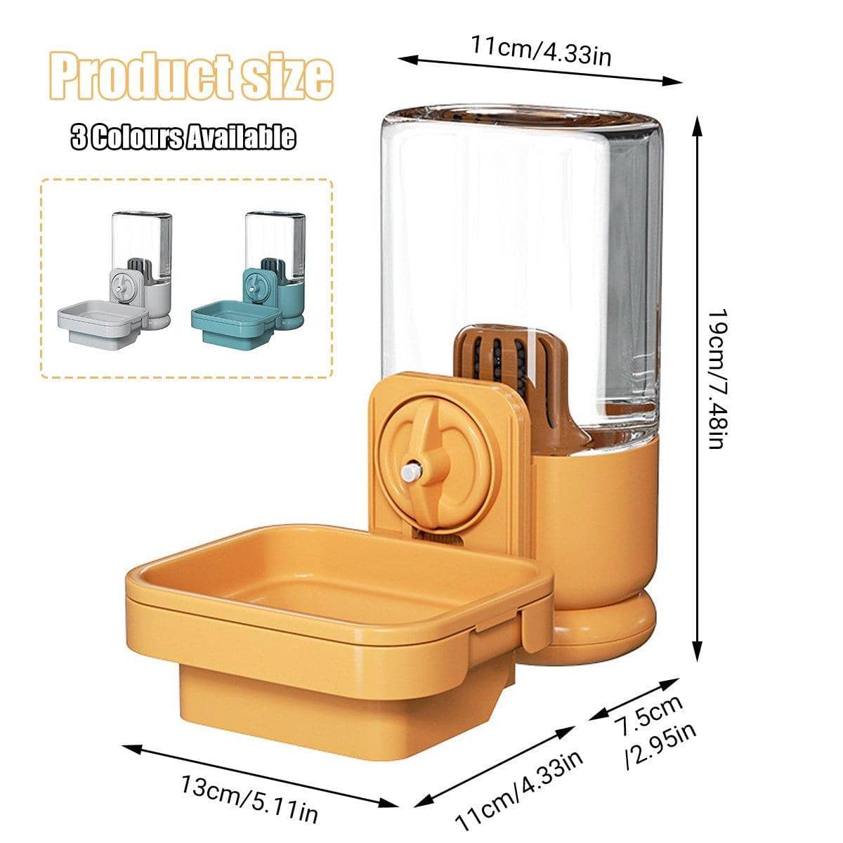 Automatic Leak Proof Hanging Rabbit Water Drinker 750 ml Pet Feeder Bowl, Orange - view 4