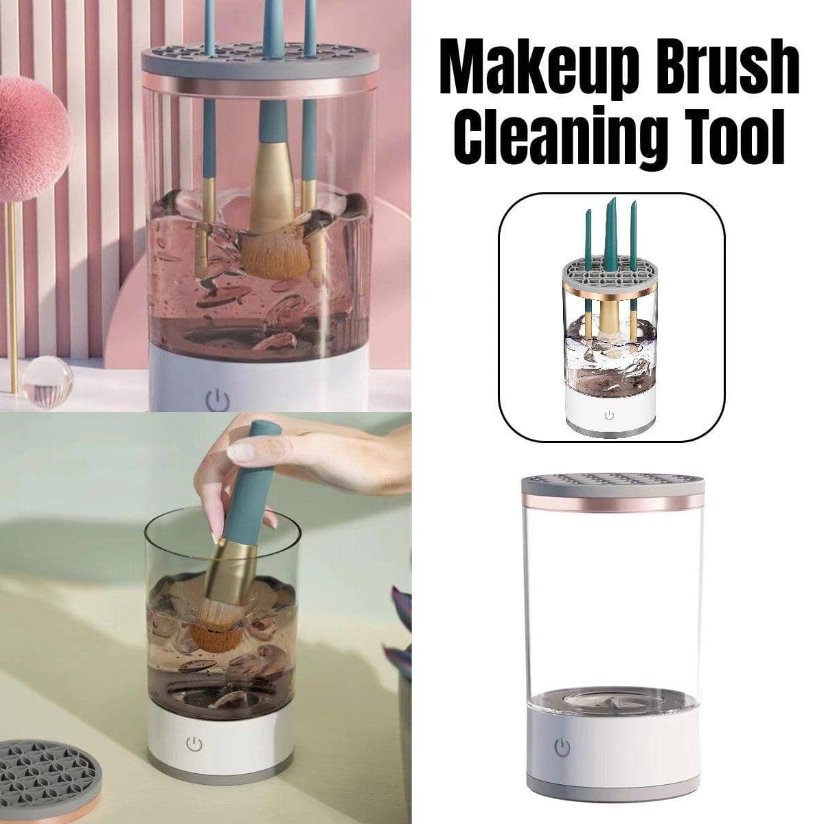Automatic Makeup Brush Cleaner and Dryer, USB Powered Electric Brush Cleaning Machine Kit