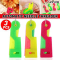 Automatic Needle Threader Set for Sewing - Pack of 3, Assorted Colours