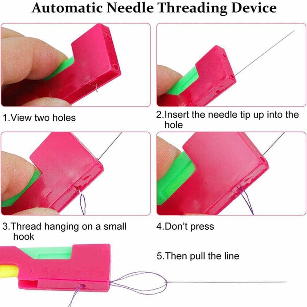 Automatic Needle Threader Set for Sewing - Pack of 3, Assorted Colours - view 4