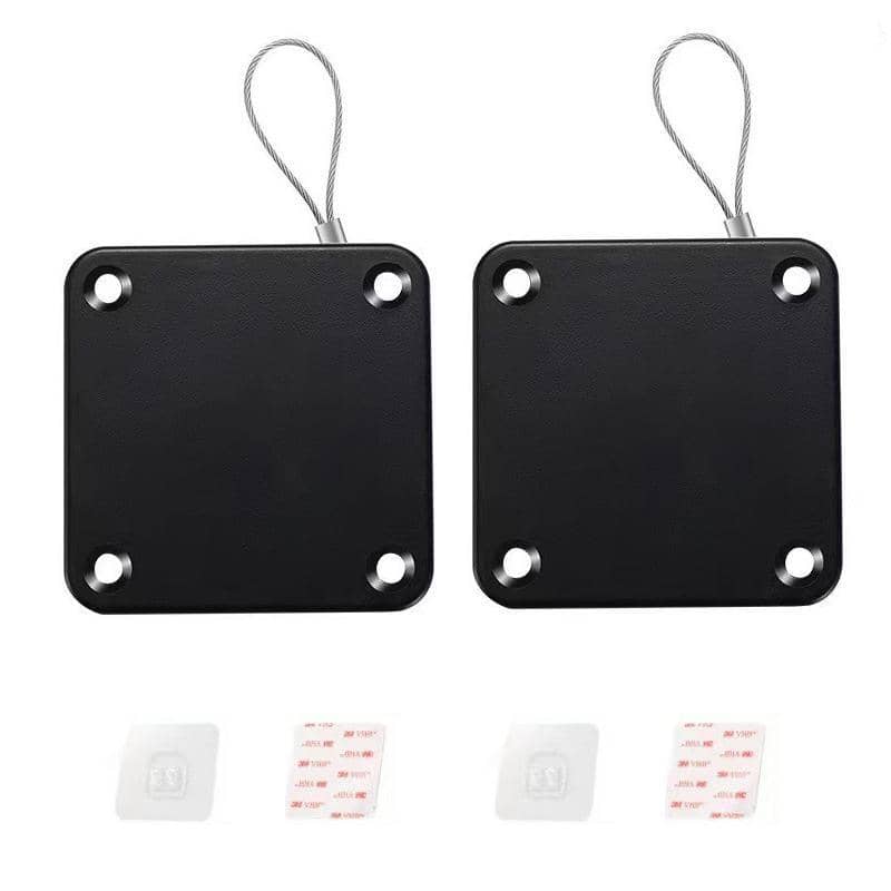 Automatic Punch-Free Door Closer for Home Kitchen Doors - Black, Pack of 2