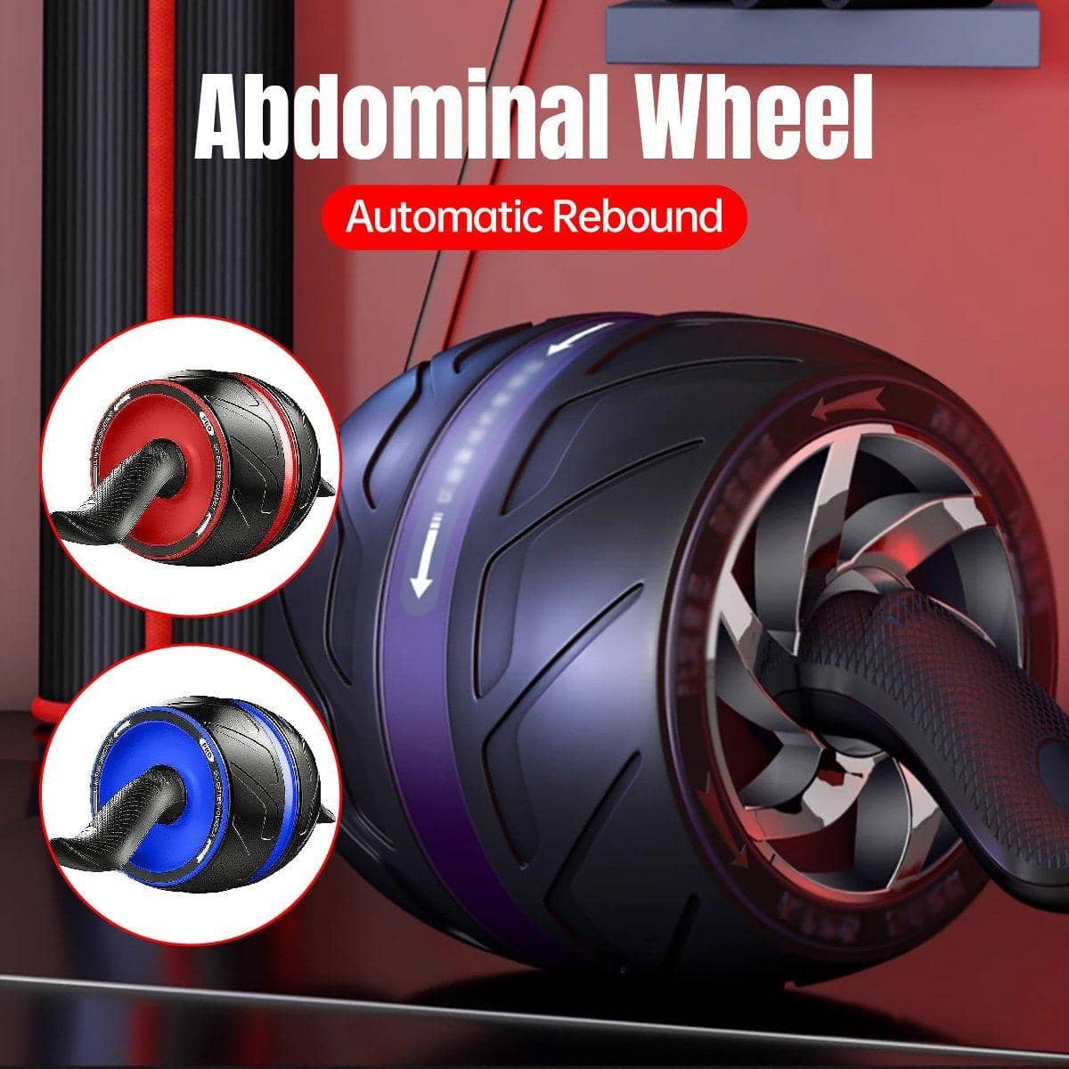 Automatic Rebound Abdominal Wheel, Core Workout Roller - Blue - view 2