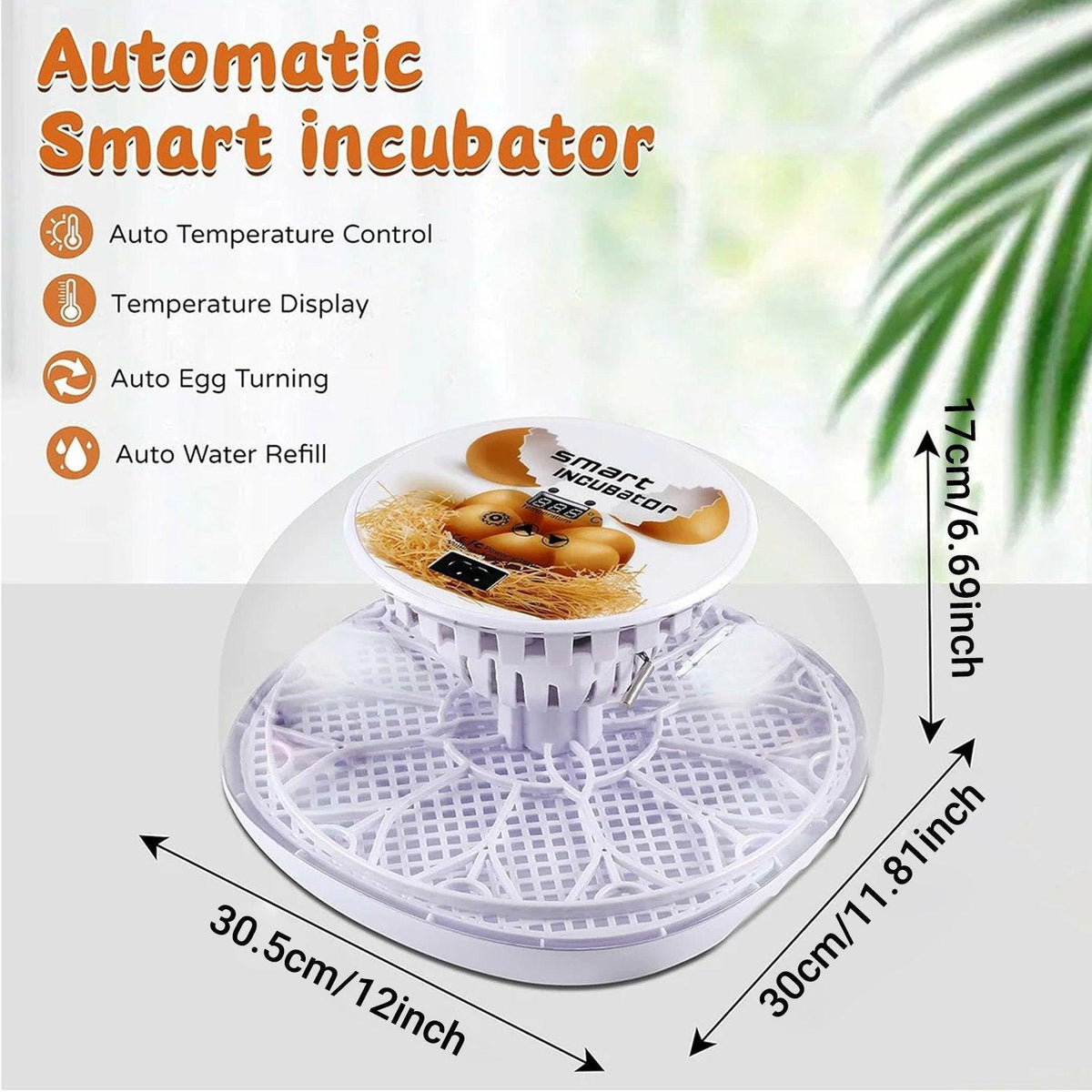 Automatic Small Egg Incubator, 12 Egg Capacity for Chicken and Pigeon Eggs - view 3