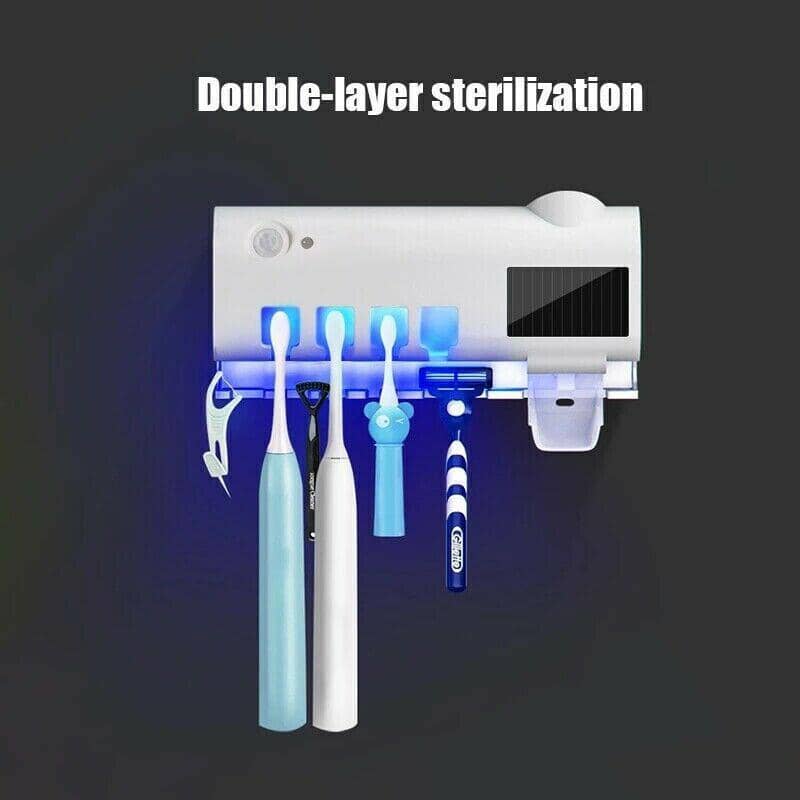 Automatic Toothbrush Holder with UV Steriliser and Toothpaste Dispenser - White - view 5