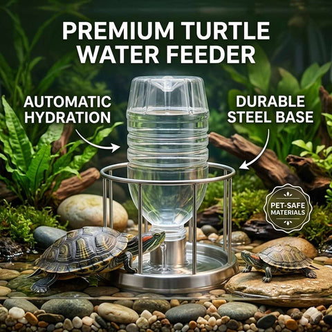 Automatic Turtle Water Feeder - Size L, Stainless Steel Base