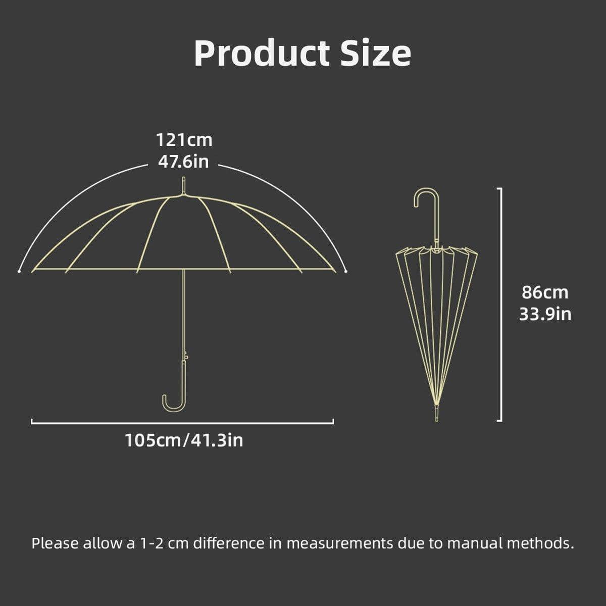 Automatic Umbrella with 16 Ribs and UPF50+ Protection - Green - view 4