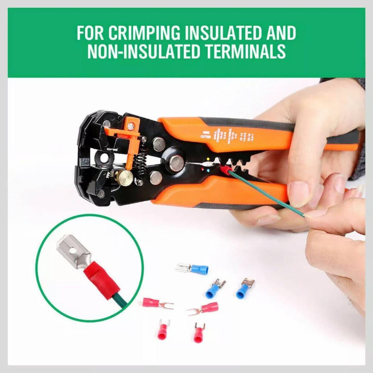 Automatic Wire Cutter Stripper Pliers Electrical Cable Crimper Terminal Tool - Yellow - view 4