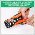 Automatic Wire Cutter Stripper Pliers Electrical Cable Crimper Terminal Tool - Yellow - view 5
